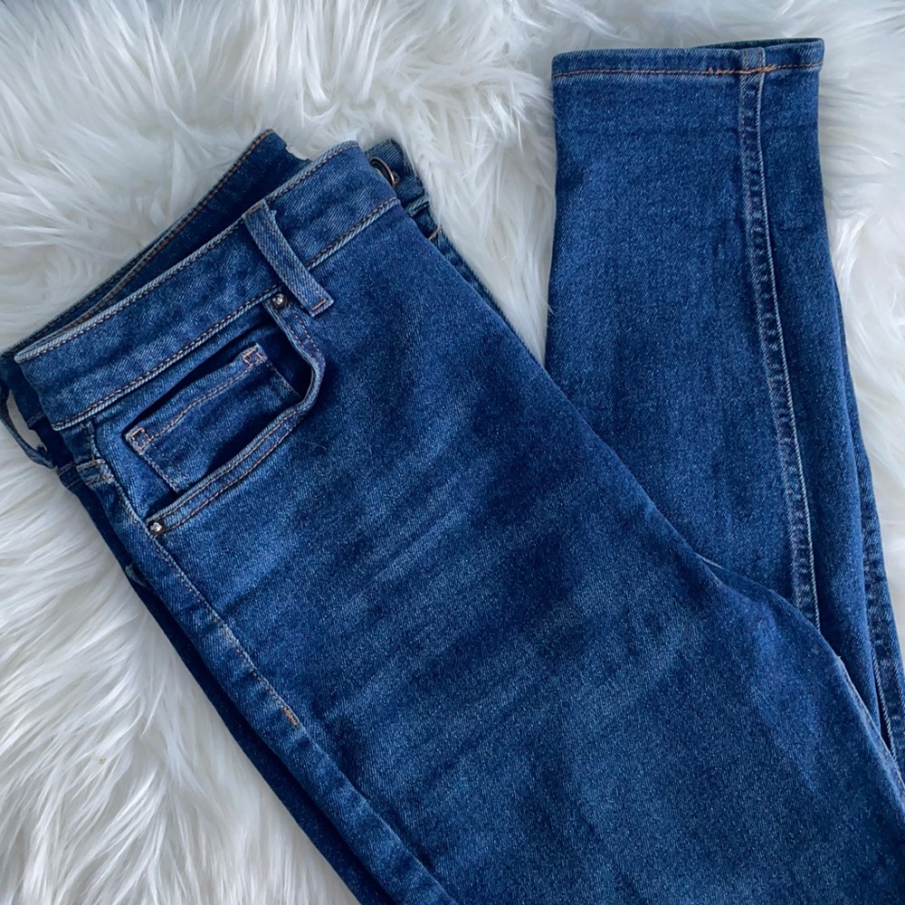 Dark Blue High Rise Skinny Jeans